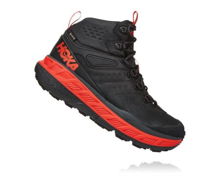 Hoka One One Stinson Mid GORE-TEX Homem - Sapatos De Caminhada Cinzentas Escuro / Vermelhas | PT-ajN